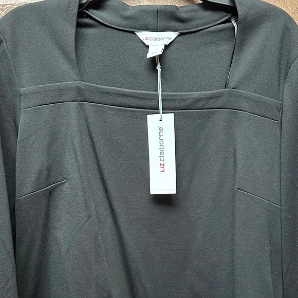 Liz Claiborne Black Top with Gold Accents - Picture 3 of 7